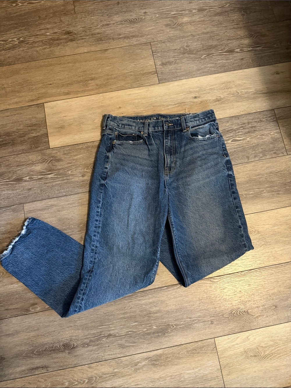 American Eagle Outfitters Straight-Leg Jeans - Dark Blue Wash
